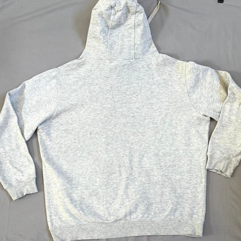 Under Armour Mens XL Gray Heather Fleece Pullover Hoodie Box Logo Sweatshirt - Picture 3 of 7